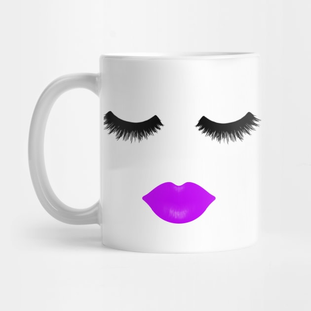 Purple Lips and Eyelashes by julieerindesigns